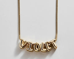 Bubble Letter Custom Necklace - Small Bubble Letter