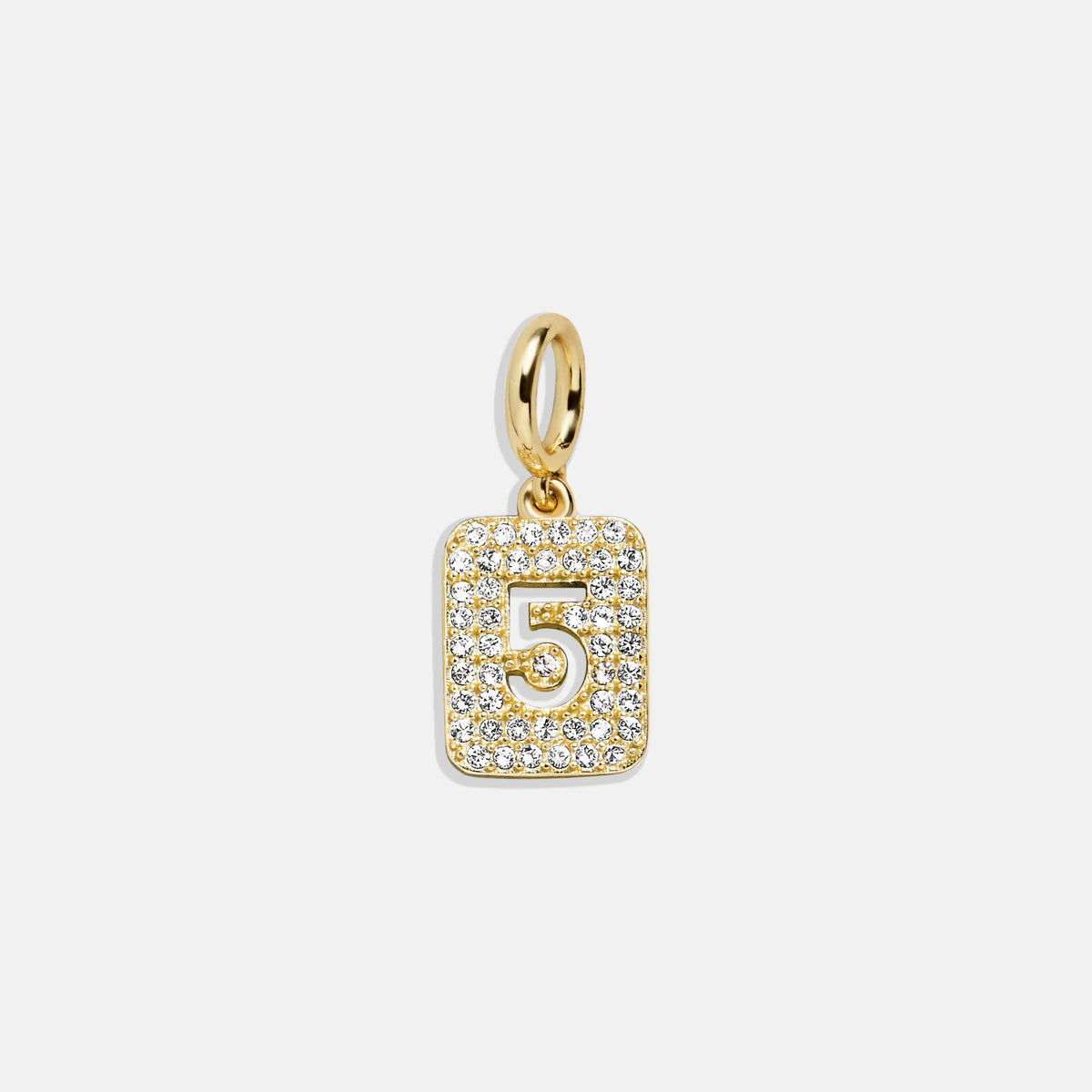Block Pavé Number Cluster Charm - 5