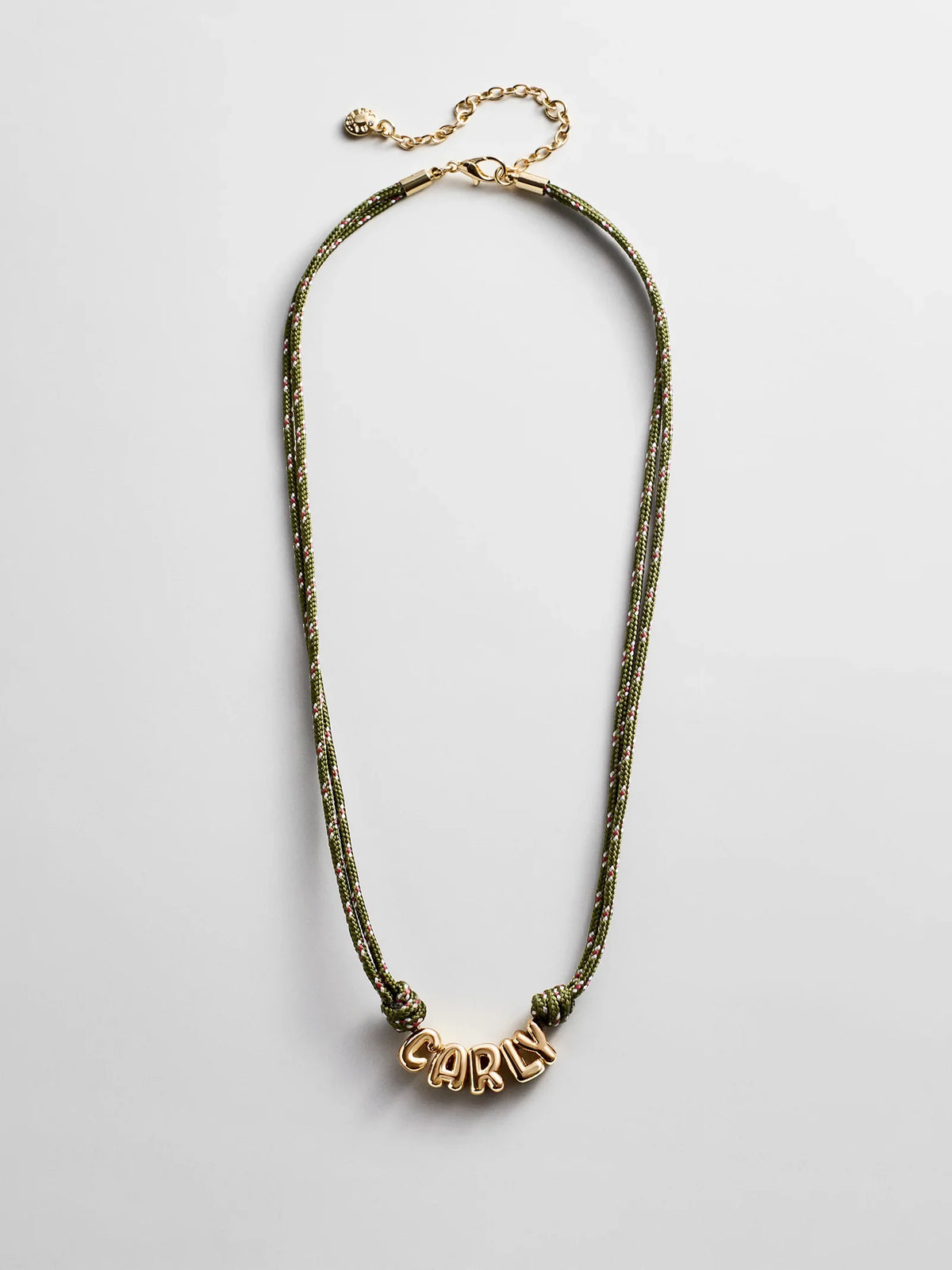 Bubble Letter Custom Paracord Necklace - Dark Green