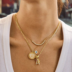 Cluster Charm Necklace Chain - Silver Paperclip Chain