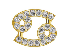 Cancer Mini Zodiac Icon - Pavé/Gold