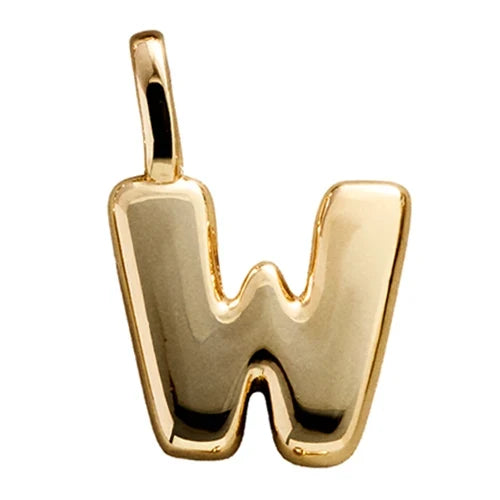 Bubble Letter Cluster Charm - W