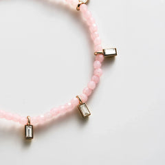 Crystal Beaded Bracelet - Blush