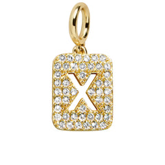 Block Pavé Initial Cluster Charm - X