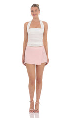 Overlap Skort in Baby Pink