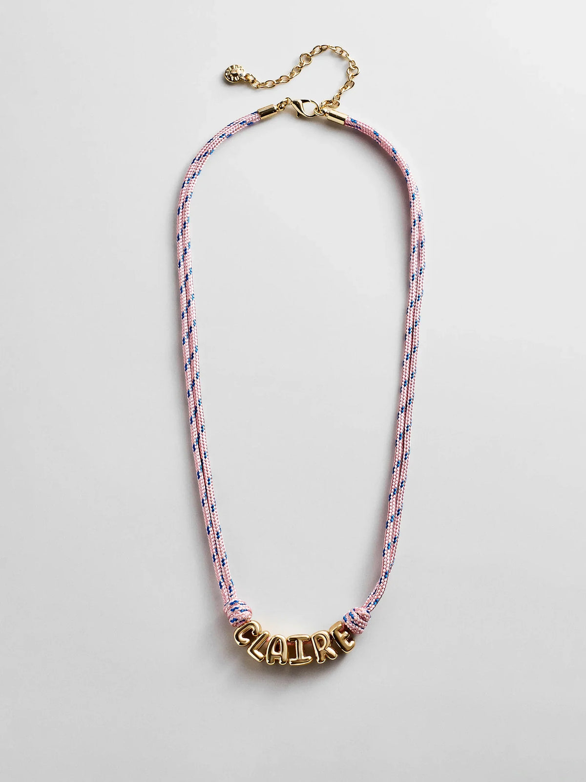 Bubble Letter Custom Paracord Necklace - Soft Pink