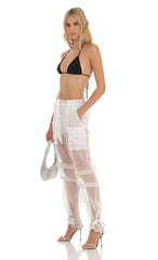 Rhinestone Pants in White