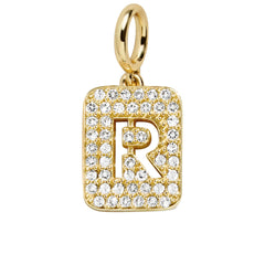 Block Pavé Initial Cluster Charm - R