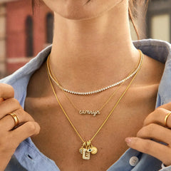Block Pavé Initial Cluster Charm - U