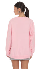 Lucy Oversized Crewneck in Pink