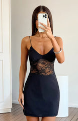 Cure Black Lace Detail Mini Dress