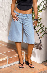 Peggy Light Wash Denim Shorts