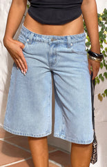 Peggy Light Wash Denim Shorts