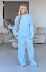 Pip Blue Mid Rise Slouch Fit Trackpants