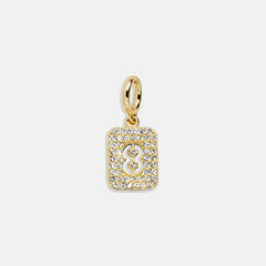 Block Pavé Number Cluster Charm - 8