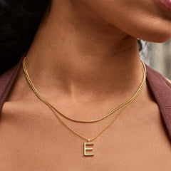 Classic Initial Necklace - Ribbed Initial