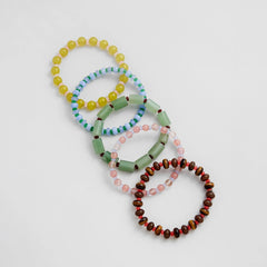 Darcy Semi-Precious Beaded Bracelet Set - Muted Multi