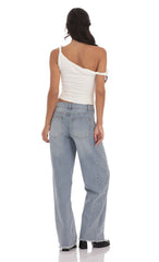 Faded Cutoff Jeans in Denim