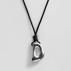 Cord Initial Necklace - Silver