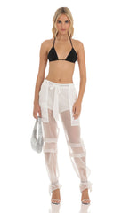 Rhinestone Pants in White
