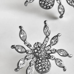 Crystal Creepers Spider Earrings - Spider