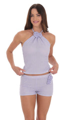 Crochet Rosette Shorts in Lavender