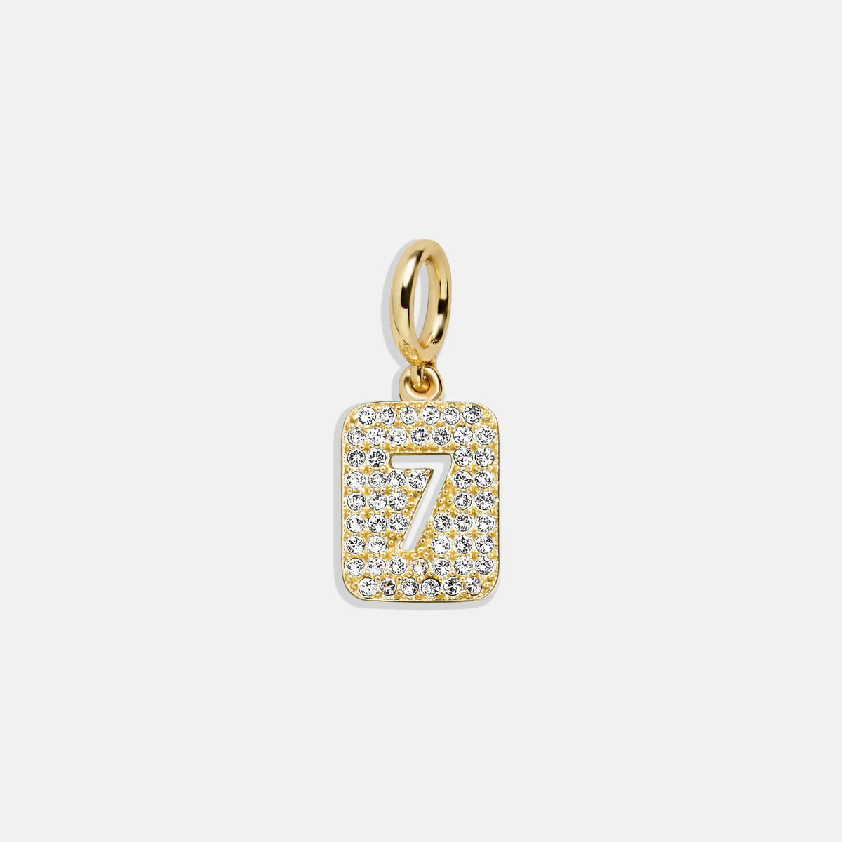 Block Pavé Number Cluster Charm - 7
