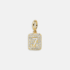 Block Pavé Number Cluster Charm - 7