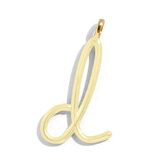 Custom Butter Yellow Enamel Script Letter Charm - D