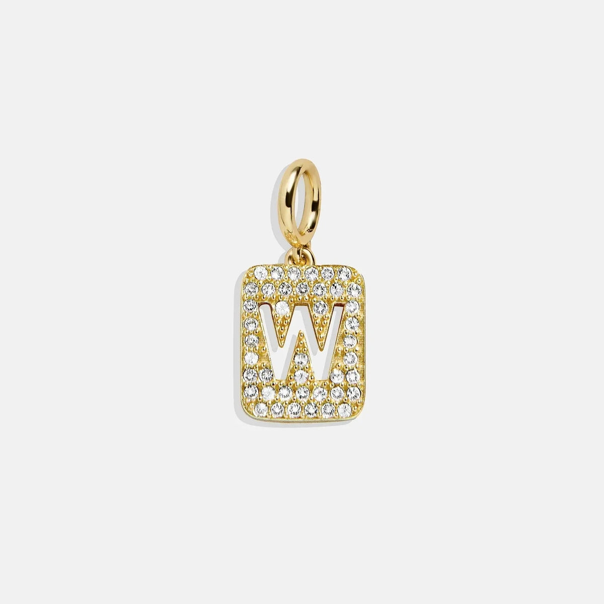 Block Pavé Initial Cluster Charm - W