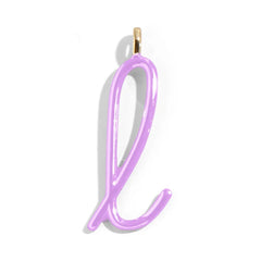 Custom Lilac Enamel Script Letter Charm - L
