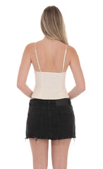 Low Rise Distressed Denim Skirt in Black