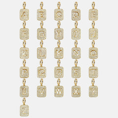 Block Pavé Initial Cluster Charm - R