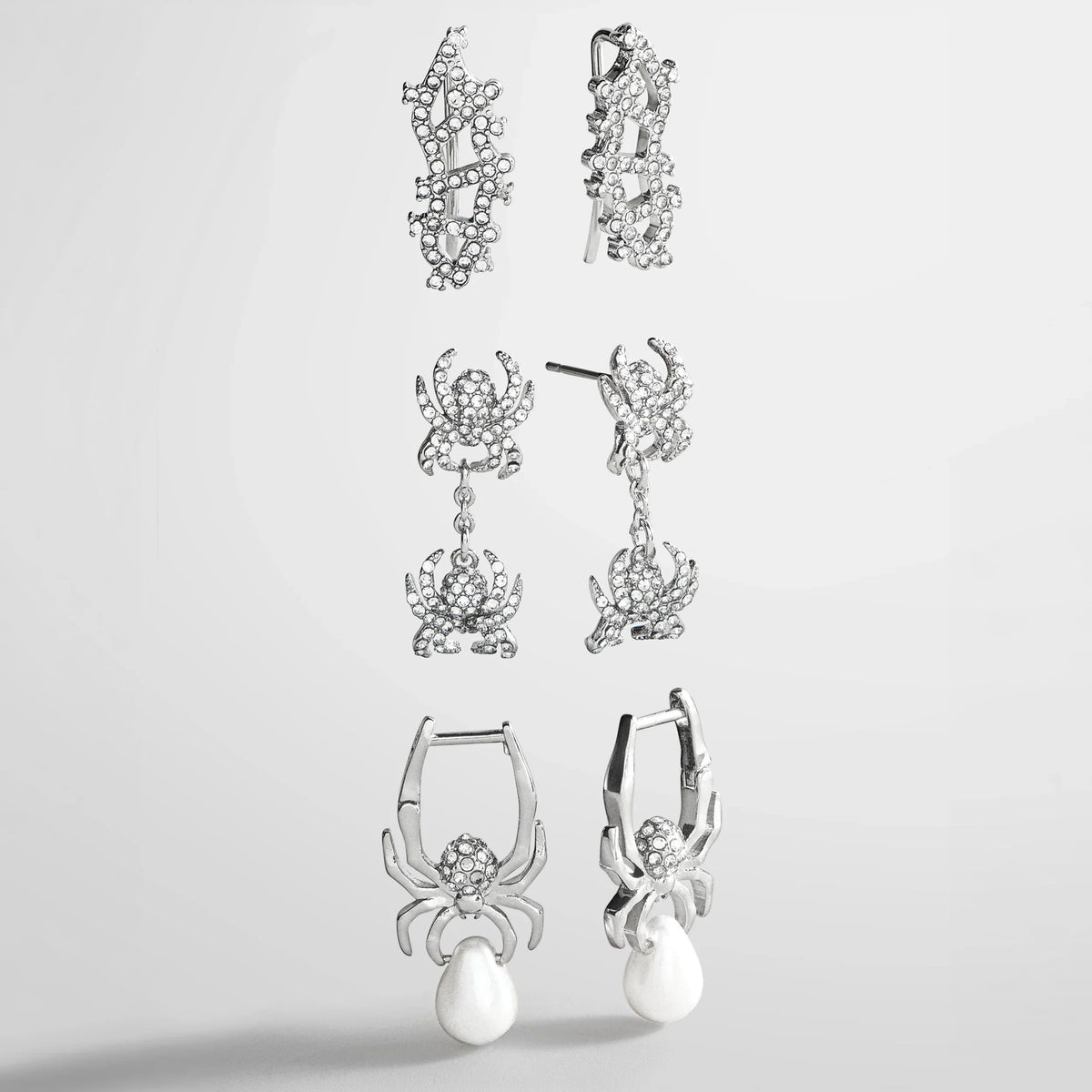 Caught in the Web Spider Earring Set