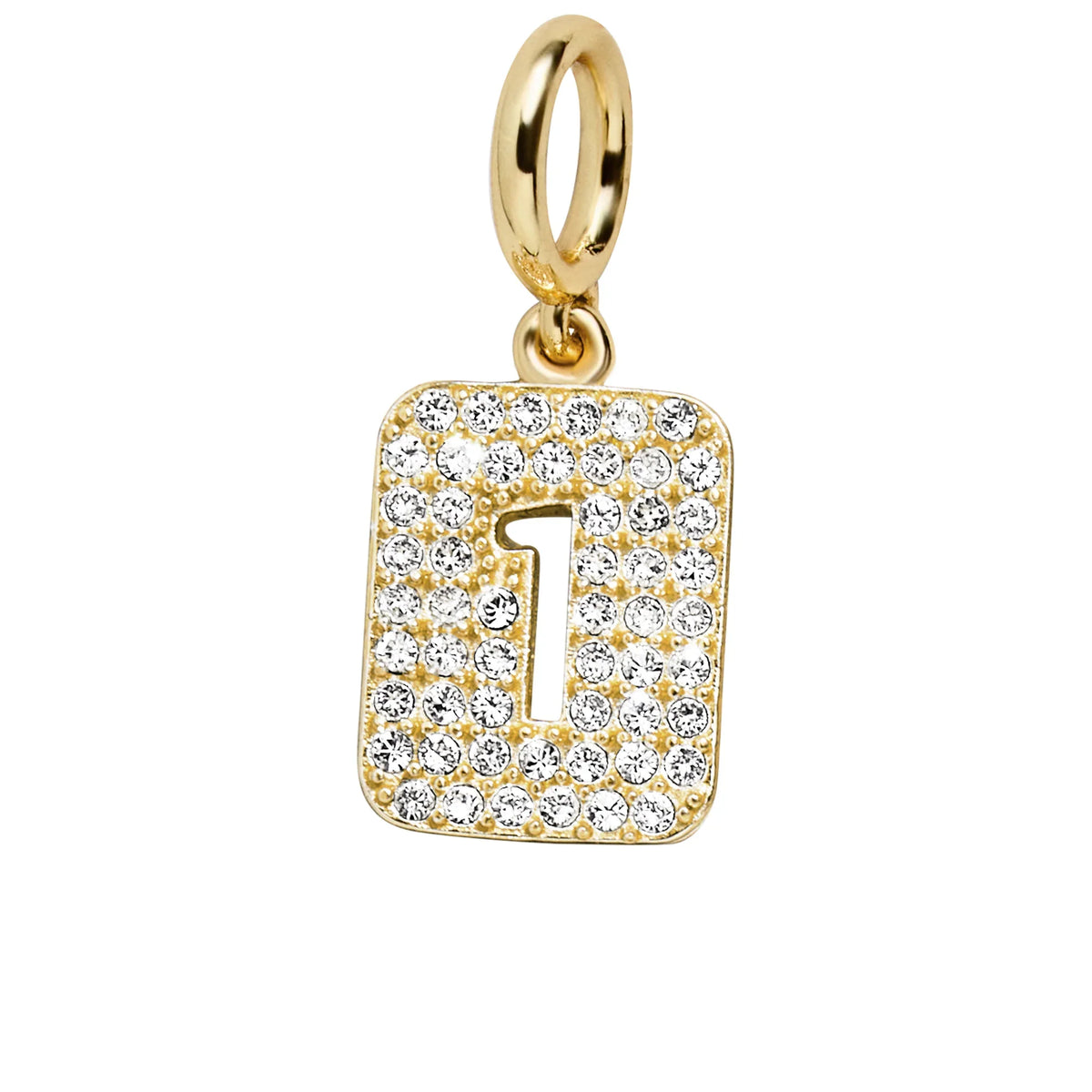 Block Pavé Number Cluster Charm - 1