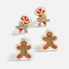 Candy Cane Lane Kids' Earring Set - Brown
