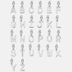Classic Silver Initial Cluster Charm - D