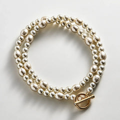 Charlotte Pearl Layered Bracelet - Pearl