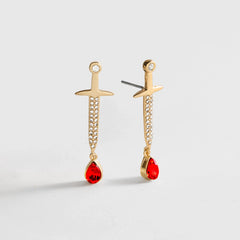 Cutting Edge Gold Dagger Earrings